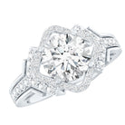 Certified 8 MM Lab Grown Diamond Vintage Style Engagement Ring Lab - ( EF-VS ) - Rosec Jewels