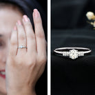 Certified 5 MM Lab Grown Diamond Non Traditional Engagement Ring Lab - ( EF-VS ) - Rosec Jewels