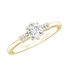 Certified 5 MM Lab Grown Diamond Non Traditional Engagement Ring Lab - ( EF-VS ) - Rosec Jewels