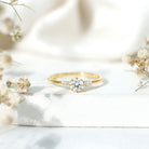 Certified 5 MM Lab Grown Diamond Non Traditional Engagement Ring Lab - ( EF-VS ) - Rosec Jewels
