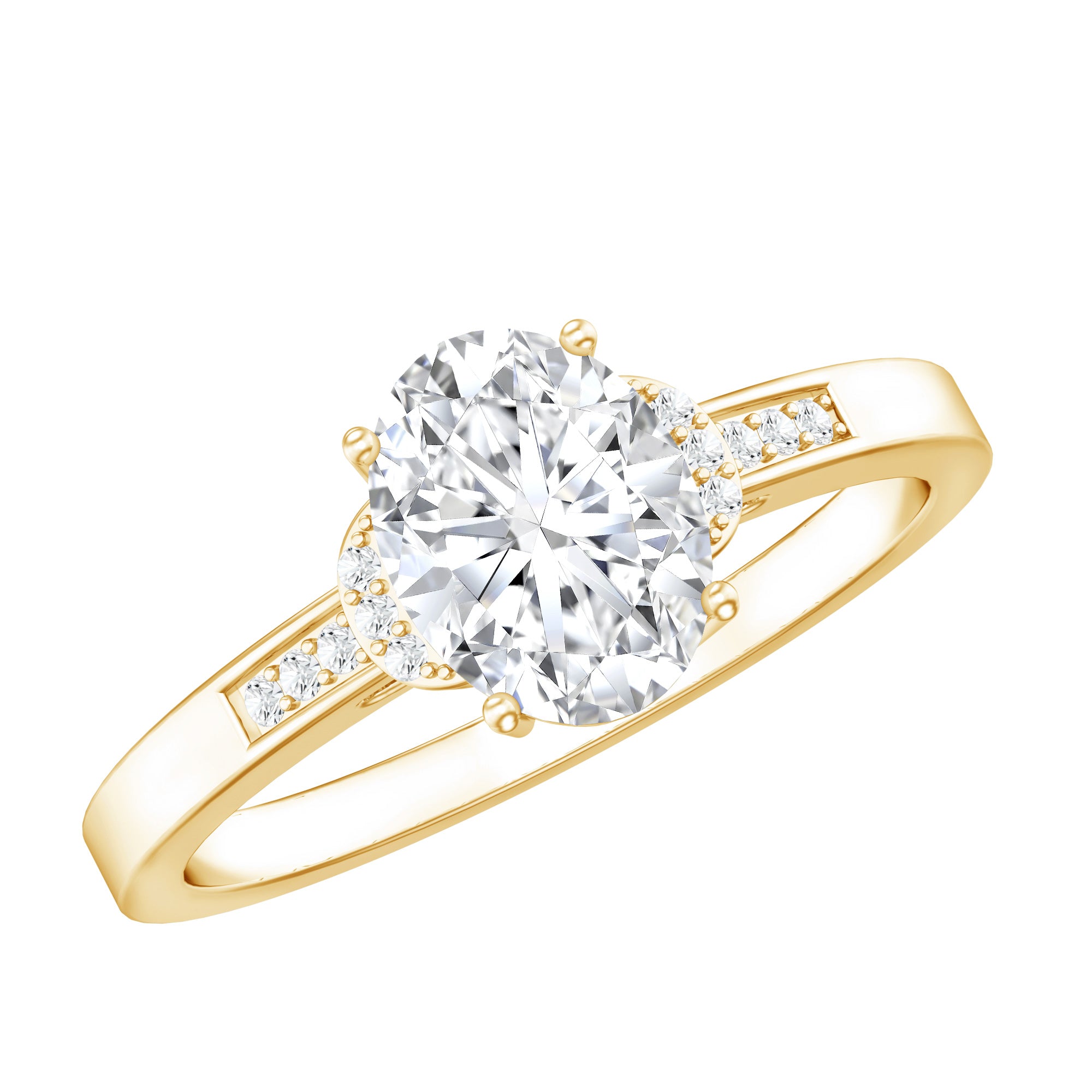Certified 6X8 MM Oval Lab Grown Diamond Solitaire Engagement Ring Lab - ( EF-VS ) - Rosec Jewels