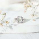 Certified 1 Carat Lab Grown Diamond Emerald Cut Engagement Ring Lab - ( EF-VS ) - Rosec Jewels