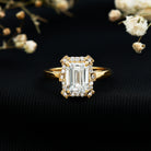 Certified 1 Carat Lab Grown Diamond Emerald Cut Engagement Ring Lab - ( EF-VS ) - Rosec Jewels