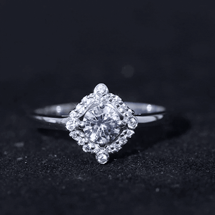 Certified 5 MM Lab Grown Diamond Unique Engagement Ring Lab - ( EF-VS ) - Rosec Jewels
