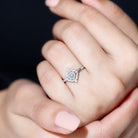 Certified 5 MM Lab Grown Diamond Unique Engagement Ring Lab - ( EF-VS ) - Rosec Jewels