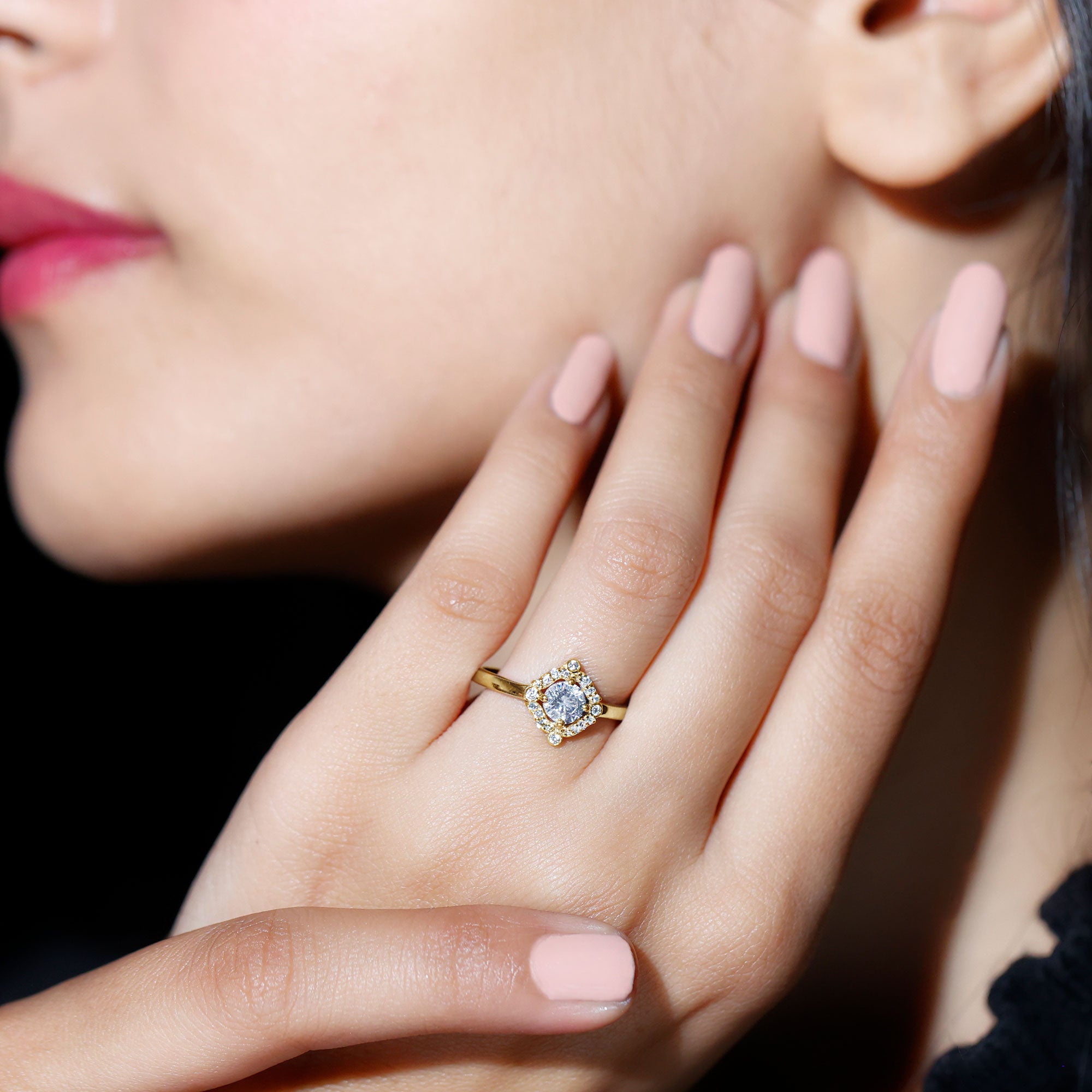 Certified 5 MM Lab Grown Diamond Unique Engagement Ring Lab - ( EF-VS ) - Rosec Jewels