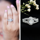 Certified 1.2 Carat Oval Lab Grown Diamond Split Shank Engagement Ring Lab - ( EF-VS ) - Rosec Jewels