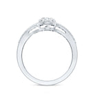 Certified 6X8 MM Oval Lab Grown Diamond Split Shank Engagement Ring Lab - ( EF-VS ) - Rosec Jewels
