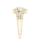 Certified 6X8 MM Oval Lab Grown Diamond Split Shank Engagement Ring Lab - ( EF-VS ) - Rosec Jewels