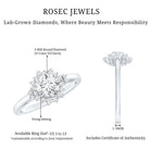 Rosec Jewels-Certified 1 Carat Lab Grown Diamond Halo Engagement Ring