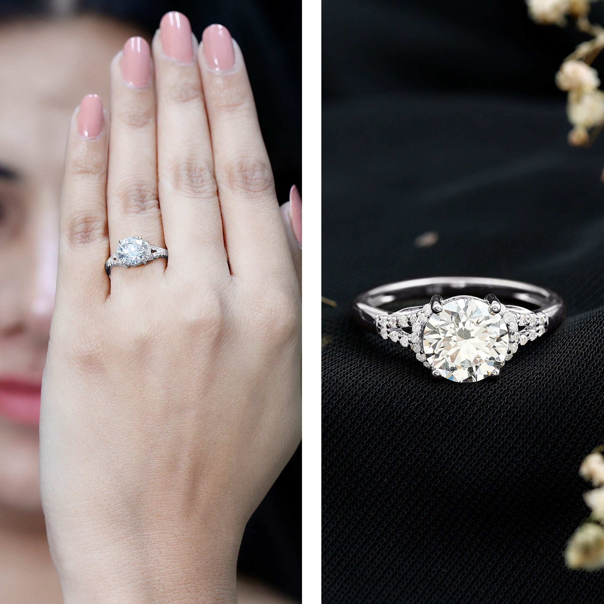 Certified 8 MM Lab Grown Diamond Solitaire Engagement Ring Lab - ( EF-VS ) - Rosec Jewels