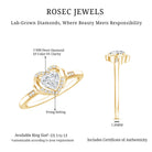 Certified Lab 5MM Heart Diamond Halo Engagement Ring Lab - ( EF-VS ) - Rosec Jewels