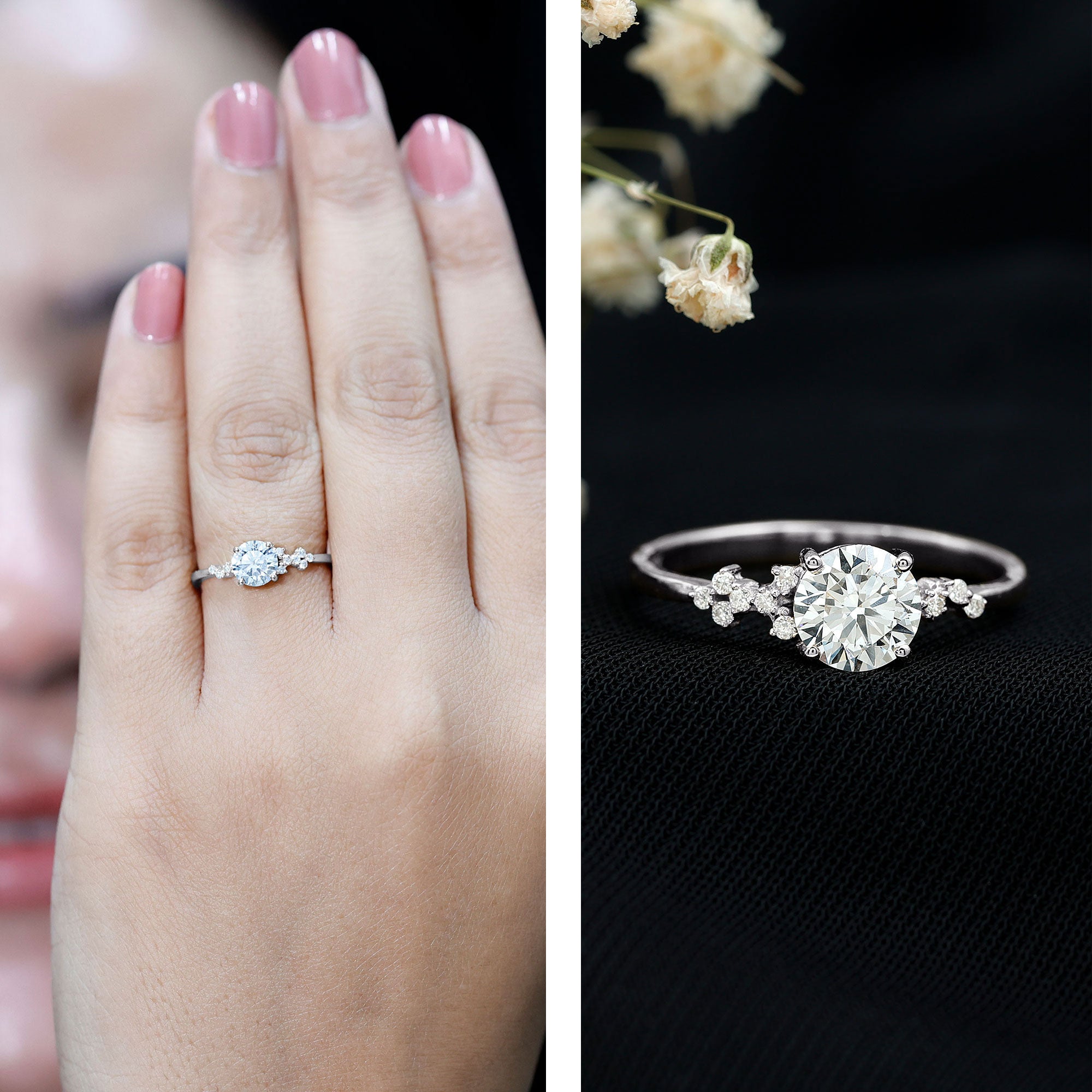 6 MM Lab Grown Diamond Solitaire Engagement Ring Lab - ( EF-VS ) - Rosec Jewels