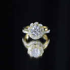 Lab Grown Diamond Vintage Inspired Engagement Ring with Wedding Band Lab - ( EF-VS ) - Rosec Jewels