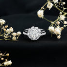 Lab Grown Diamond Vintage Inspired Engagement Ring with Wedding Band Lab - ( EF-VS ) - Rosec Jewels