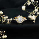 Lab Grown Diamond Vintage Inspired Engagement Ring with Wedding Band Lab - ( EF-VS ) - Rosec Jewels