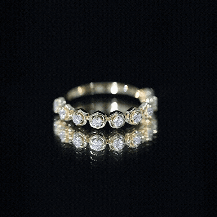Certified Lab Grown Diamond Half Eternity Anniversary Ring Lab - ( EF-VS ) - Rosec Jewels