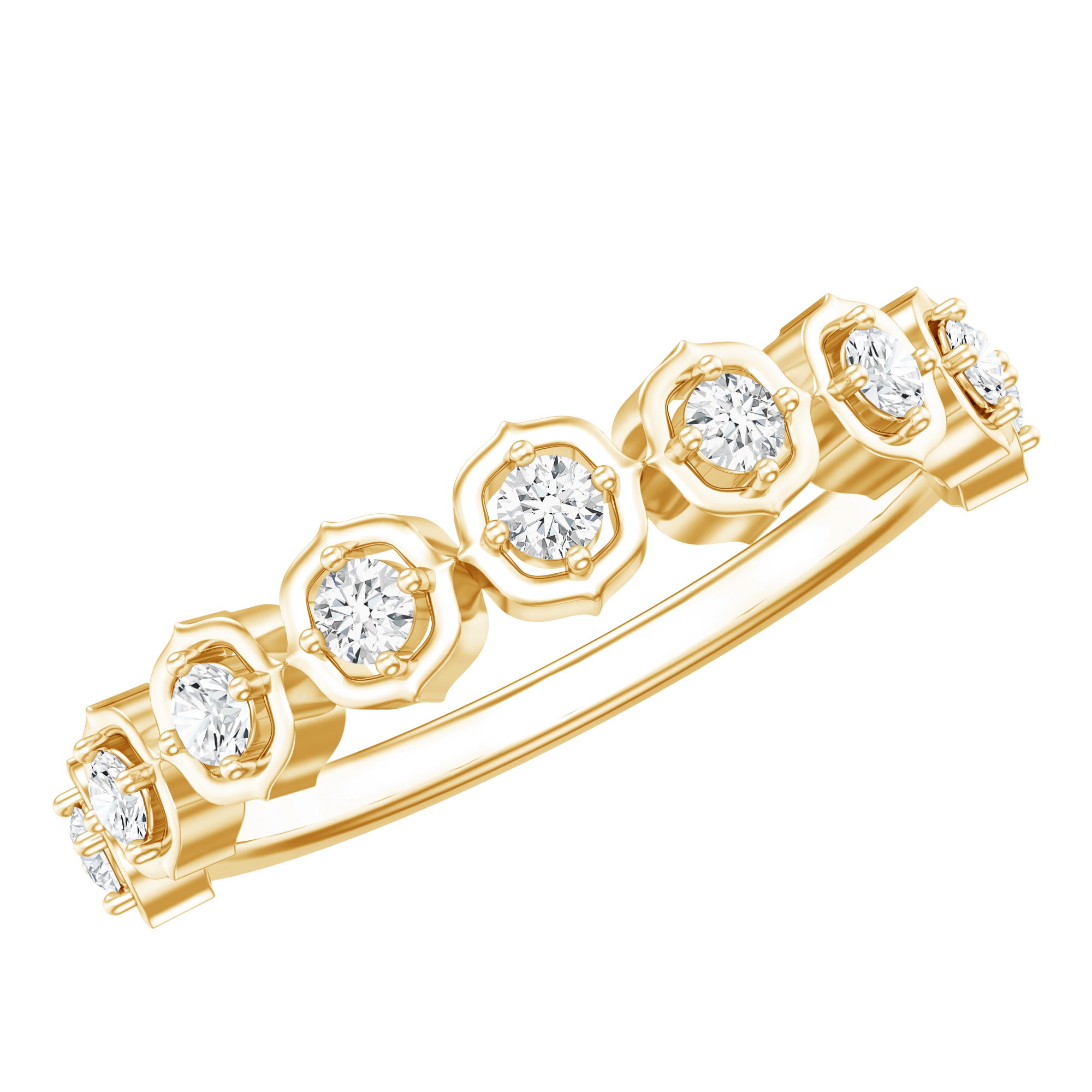 Certified Lab Grown Diamond Half Eternity Anniversary Ring Lab - ( EF-VS ) - Rosec Jewels