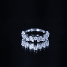 Certified Lab Grown Diamond Half Eternity Anniversary Ring For Women Lab - ( EF-VS ) - Rosec Jewels
