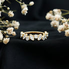 Certified Lab Grown Diamond Half Eternity Anniversary Ring For Women Lab - ( EF-VS ) - Rosec Jewels