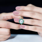 Certified Lab 9 mm Diamond Emerald Designer Engagement Ring Lab - ( EF-VS ) - Rosec Jewels