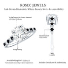 Lab Grown Diamond Designer Engagement Ring with Black Diamond Lab - ( EF-VS ) - Rosec Jewels