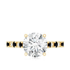 Lab Grown Diamond Designer Engagement Ring with Black Diamond Lab - ( EF-VS ) - Rosec Jewels