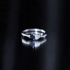 Natural Heart Shape Blue Sapphire Diamond 2 Stone Promise Ring AAA - Rosec Jewels