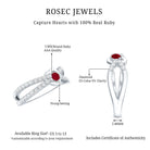 Rosec Jewels-Natural Ruby Heart Promise Ring with Diamond Split Shank