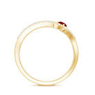 Rosec Jewels-Natural Ruby Heart Promise Ring with Diamond Split Shank