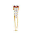 Lab Grown Diamond 5 MM Princess Cut Engagement Ring With Ruby Lab - ( EF-VS ) - Rosec Jewels