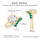 Certified Lab Grown Diamond 8 MM Engagement Ring With Emerald Enhancer Lab - ( EF-VS ) - Rosec Jewels