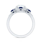 Certified Lab 2 Carat Diamond Engagement Ring With Blue Sapphire Enhancer Lab - ( EF-VS ) - Rosec Jewels