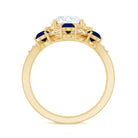 Certified Lab 2 Carat Diamond Engagement Ring With Blue Sapphire Enhancer Lab - ( EF-VS ) - Rosec Jewels
