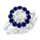 Certified 7 MM Lab Grown Diamond Engagement Ring with Enhancer Lab - ( EF-VS ) - Rosec Jewels