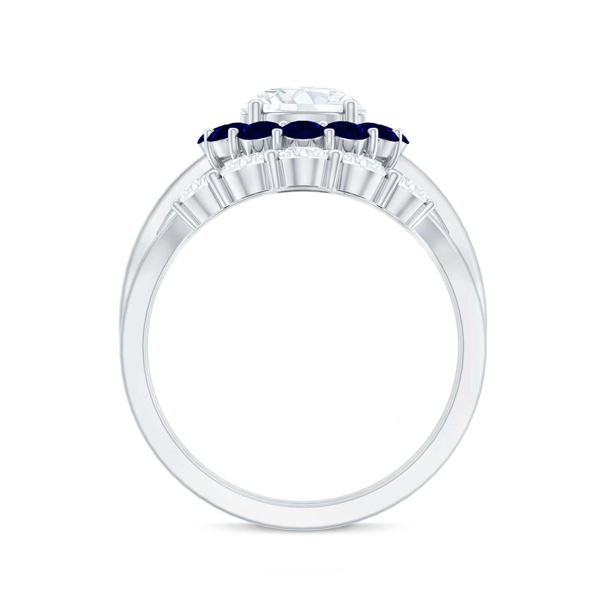 Certified 7 MM Lab Grown Diamond Engagement Ring with Enhancer Lab - ( EF-VS ) - Rosec Jewels