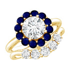 Certified 7 MM Lab Grown Diamond Engagement Ring with Enhancer Lab - ( EF-VS ) - Rosec Jewels