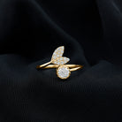 Certified 5 MM Round Lab Grown Diamond Tail Cuff Ring Lab - ( EF-VS ) - Rosec Jewels