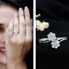 Rosec Jewels-Certified Lab Grown Diamond Flower Wrap Engagement Ring