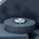 Certified Lab Grown Diamond Past Present Future Engagement Ring Lab - ( EF-VS ) - Rosec Jewels