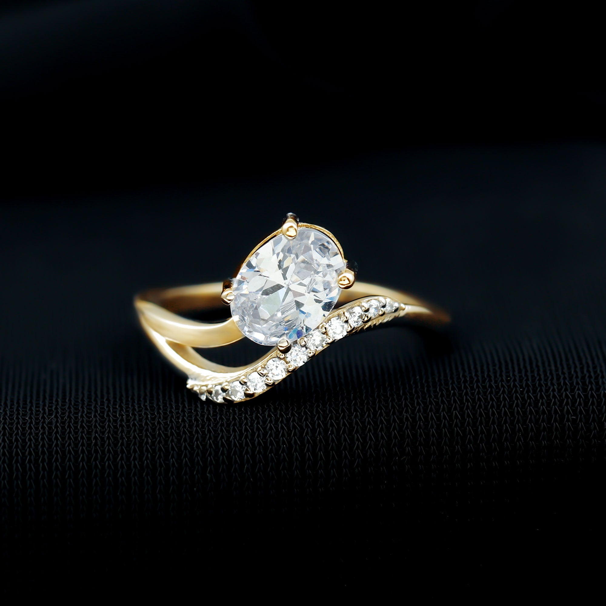 Certified Lab Grown Diamond 6X8 MM Oval Engagement Ring For Women Lab - ( EF-VS ) - Rosec Jewels