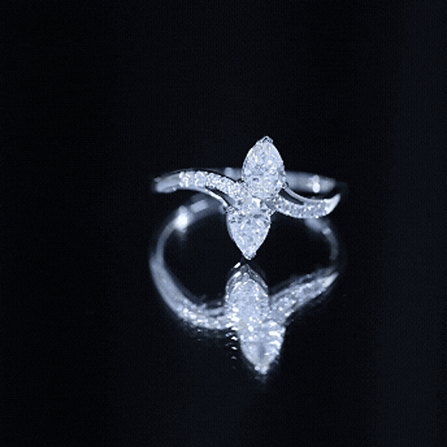 Certified Lab Grown Diamond 2 Stone Engagement Ring For Women Lab - ( EF-VS ) - Rosec Jewels