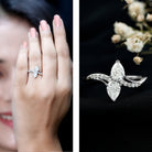 Certified Lab Grown Diamond 2 Stone Engagement Ring For Women Lab - ( EF-VS ) - Rosec Jewels