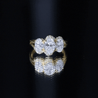Certified Oval Lab Grown Diamond Three Stone Engagement Ring Lab - ( EF-VS ) - Rosec Jewels