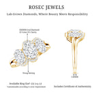 Certified Oval Lab Grown Diamond Three Stone Engagement Ring Lab - ( EF-VS ) - Rosec Jewels