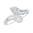 Certified Lab Grown Diamond Toi Et Moi Engagement Ring Lab - ( EF-VS ) - Rosec Jewels