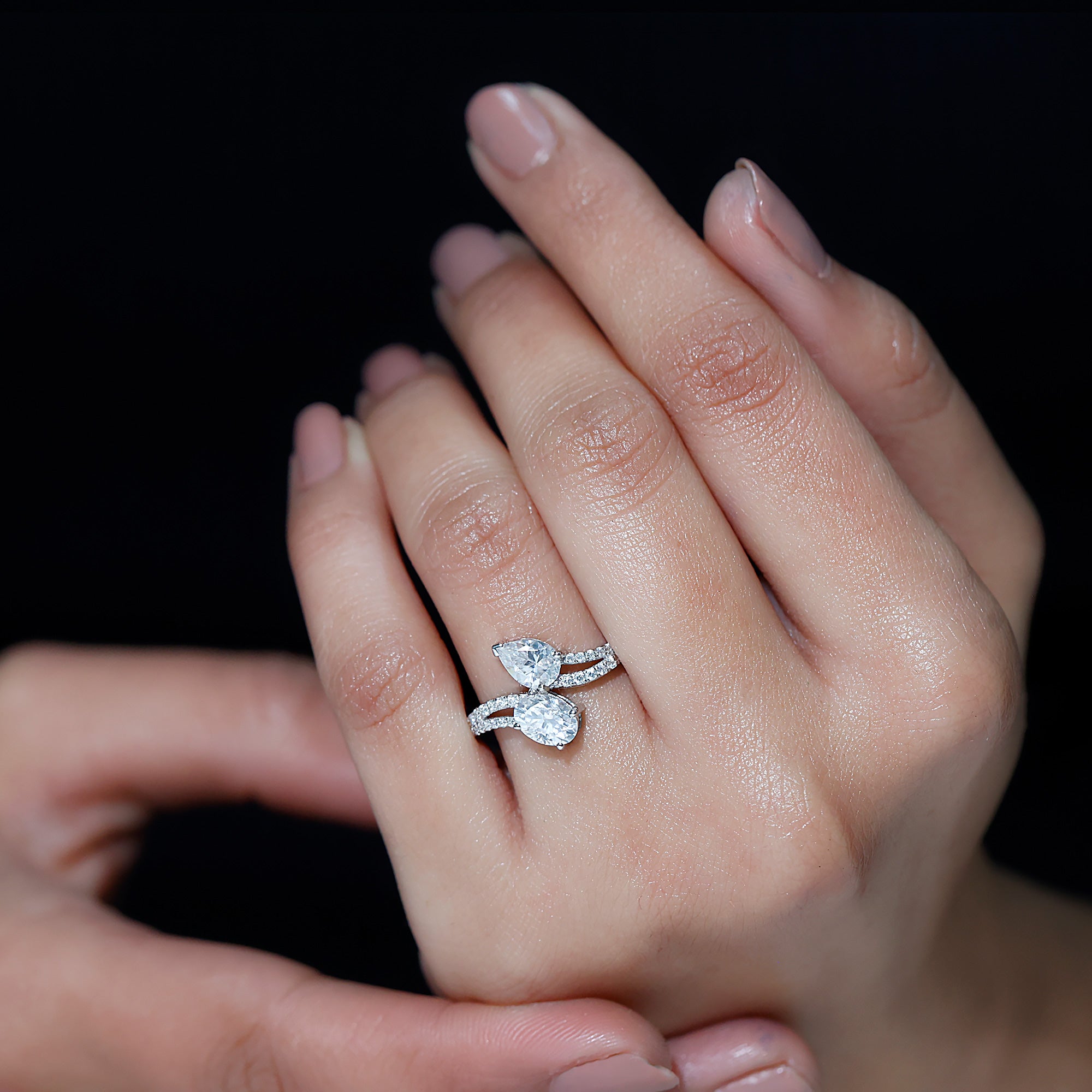 Certified Lab Grown Diamond Toi Et Moi Engagement Ring Lab - ( EF-VS ) - Rosec Jewels