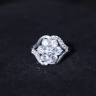 Certified Lab Grown Diamond Flower Statement Ring Lab - ( EF-VS ) - Rosec Jewels