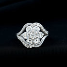 Certified Lab Grown Diamond Flower Statement Ring Lab - ( EF-VS ) - Rosec Jewels