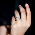 Certified Lab Grown Diamond Flower Statement Ring Lab - ( EF-VS ) - Rosec Jewels